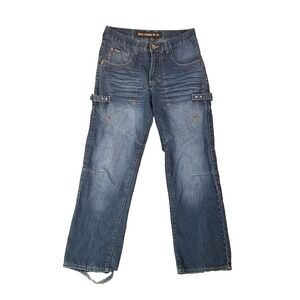5ive Jungle jeans men's 34x32 regular straight blue denim pants Y2K urban